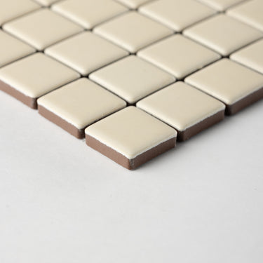 Quadrati Mezzo | Antique White 1x1" Square Matte Mosaic Tile
