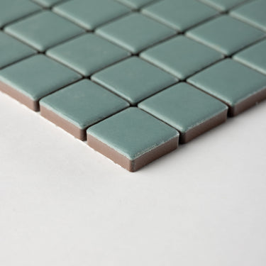 Quadrati Mezzo | Cadet Blue 1x1" Square Matte Mosaic Tile