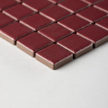 Quadrati Mezzo | Cranberry 1x1" Square Matte Mosaic Tile