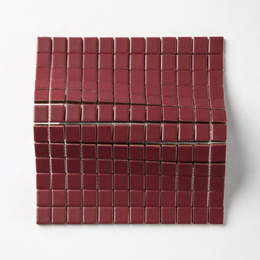 Quadrati Mezzo | Cranberry 1x1" Square Matte Mosaic Tile