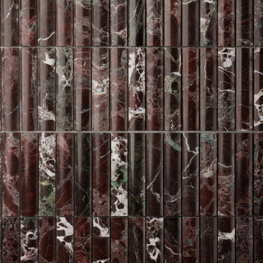 Bamboo Rosso Levanto Marble Polished Mosaic Tile