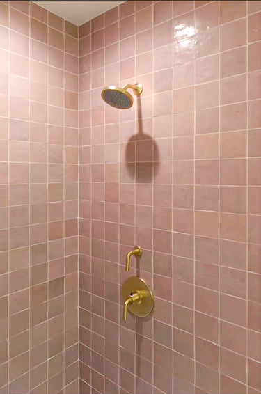 Handmade Moroccan Zellige 4x4 Rose Pink Terracotta Tile