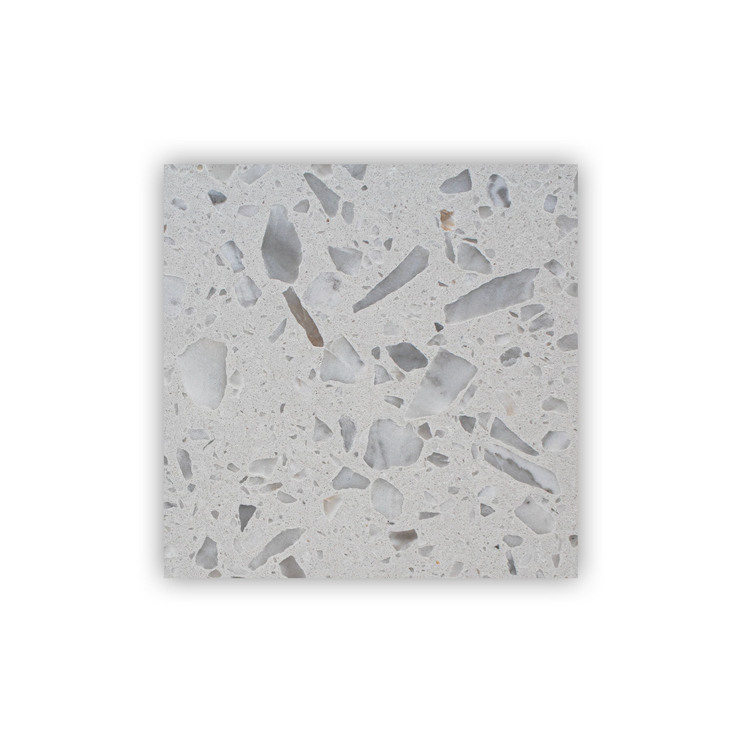 White Carrara Terrazzo Slab