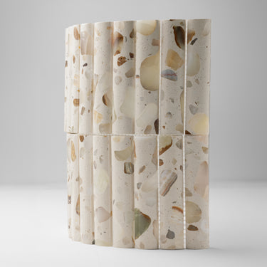 Bamboo Oyster Terrazzo Honed Mosaic Tile