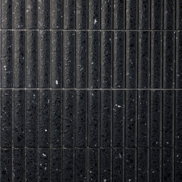 Bamboo Pantheon Black Terrazzo Honed Mosaic Tile