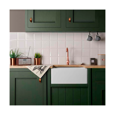 6x6 Block Flat White Ceramic tile