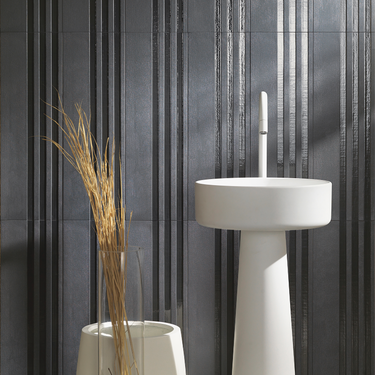 Attica Stripe Sable Blue Ceramic Tile