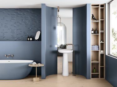 Fasi-Lunari 2.5X10 Base Midnight Blue Ceramic Tile